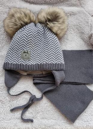 Зимова шапочка і шарф5 фото