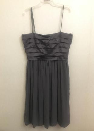Шифоновое атласное платье zara