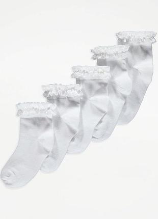 Белые кружевные носки george
