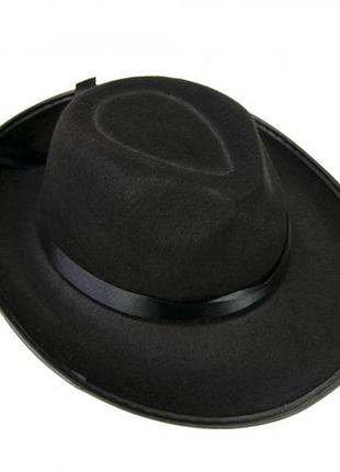 Шляпа мужская маскарадная  федора фетровая стильный аксессуар для вечеринки+ подарок2 фото