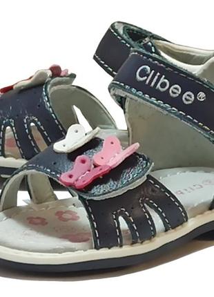 Ортопедические кожаные босоножки сандали летняя обувь для девочки 149 clibee клиби р.20