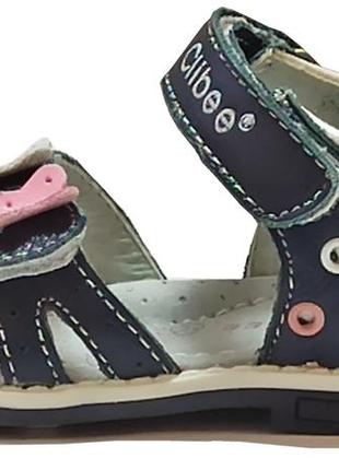 Ортопедические кожаные босоножки сандали летняя обувь для девочки 149 clibee клиби р.203 фото