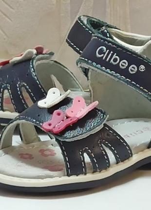 Ортопедические кожаные босоножки сандали летняя обувь для девочки 149 clibee клиби р.204 фото