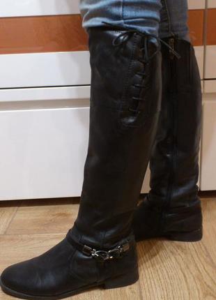 Сапоги кожаные женские черные сапожки tamaris чоботи шкіряні жіночі чорні тамарис р.38,5🇩🇪5 фото