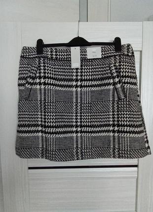 Брендовая тёплая драповая юбка р.16-18.5 фото