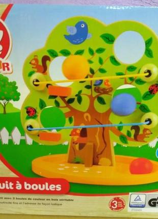 Ігровий дерев'яний набір кулькова доріжка/кугельбан дерево яблунь3 фото