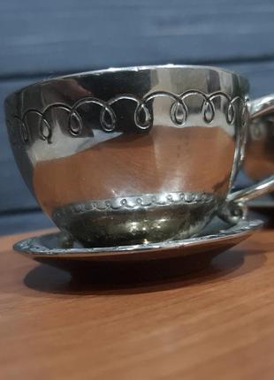 Винтажный набор из металла , перечница и солонка, англия