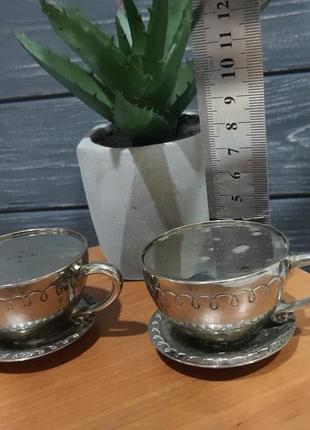 Винтажный набор из металла , перечница и солонка, англия