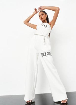 Широкие спортивные штаны на флисе missguided