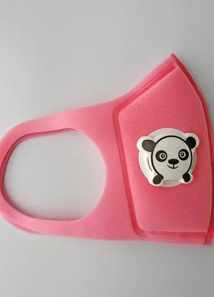 Детские защитные маски с клапаном - розовый. многоразовые респираторы для детей.