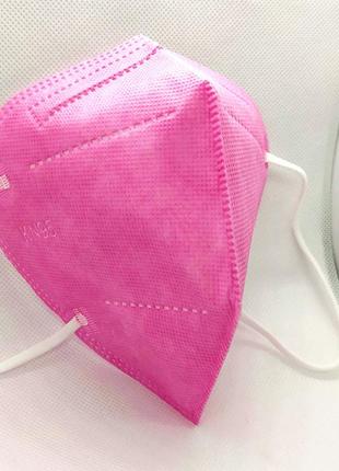 Респиратор маска kn95 / n95 / защитная маска кн95 розовая. 5 слоёв защита ffp2 / ffp3. купить5 фото