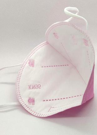 Респиратор маска kn95 / n95 / защитная маска кн95 розовая. 5 слоёв защита ffp2 / ffp3. купить6 фото