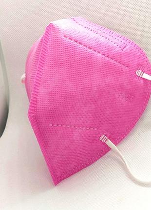 Респиратор маска kn95 / n95 / защитная маска кн95 розовая. 5 слоёв защита ffp2 / ffp3. купить3 фото