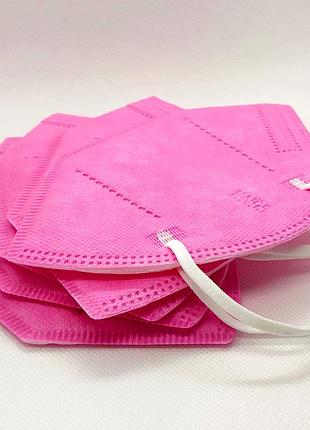 Респиратор маска kn95 / n95 / защитная маска кн95 розовая. 5 слоёв защита ffp2 / ffp3. купить9 фото