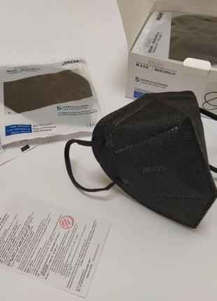 Защитная маска kn95 респиратор ffp2 в персональной упаковке - черный. маска кн95 без клапана купить2 фото