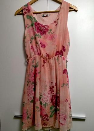 Плаття легке літнє шифонове з квітковим принтом