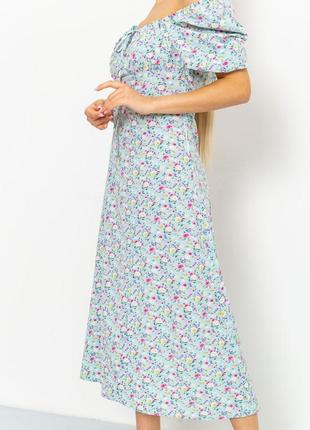 Платье с цветочным принтом цвет мятный3 фото