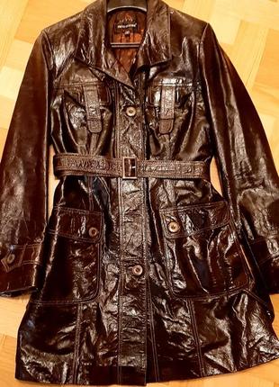 Шкіряне оригінальне пальто pinto leather s1 фото