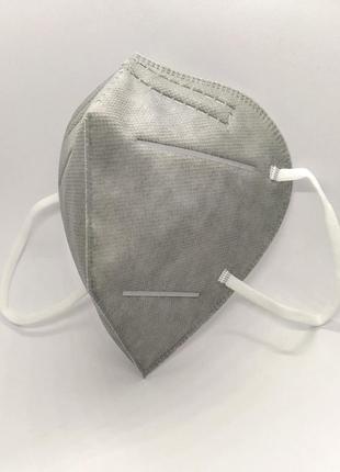 Защитная маска kn95 без клапана респиратор кн95 n95 серый цвет. защита ffp2. купить6 фото