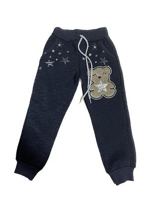 Штаны детские утепленные, с мишкой