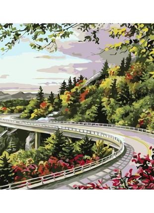 Картина за номерами міст через гори strateg з делікатесом та розміром 40 x50 см (va-0289)