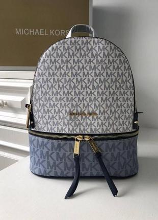 Рюкзак michael kors синий с белым женский1 фото