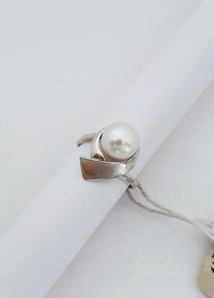 Серебряное кольцо с жемчугом 16, 16.5, 17.5, 19 размер
