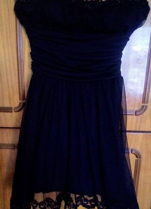 Супер нарядное чёрное платье