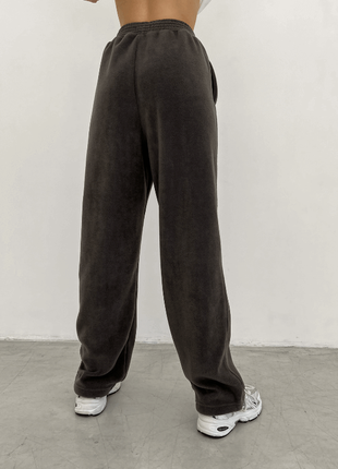 Штани-джогери на затяжках флісові, графітові джогеры спортивные штаны брюки3 фото