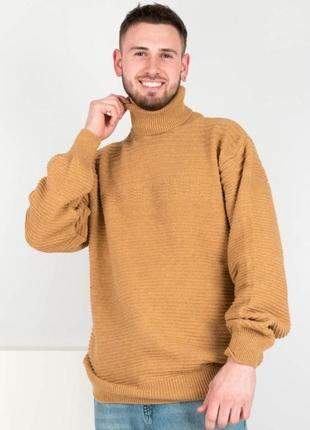 Мужской теплый свитер гольф водолазка