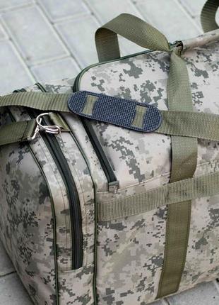 Мужская большая военная дорожная сумка tactic sol на 60 л пиксельная тканевая тактическая армейская8 фото