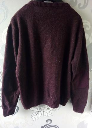 Бордовый марсала вязаный свитер с заплатками cedarwood state, кофта, реглан3 фото