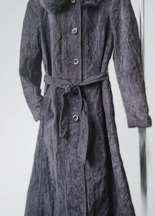 Винтажное замшевое пальто#дубленка