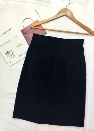 Chanel оригинал юбка карандаш бархатная велюровая юбка