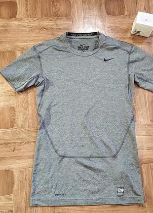 Футболка компрессионная рашгард nike pro combat grey