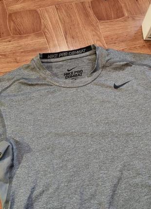 Футболка компрессионная рашгард nike pro combat grey2 фото