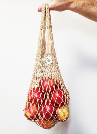 Авоська плетена з джуту 55 см еко сумка авоська плетеная из джута 55 см эко сумка