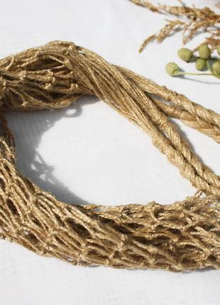 Авоська плетена з джуту 60 см еко сумка авоська плетеная из джута 60 см эко сумка