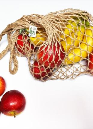 Авоська плетена з джуту 60 см еко сумка авоська плетеная из джута 60 см эко сумка