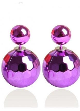 Сережки малинові кульки пуссети, нові! арт.6150