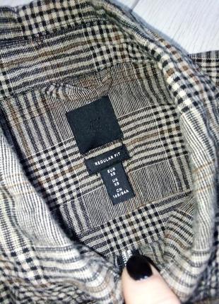 Куртка сорочка в клітинку із змішаного льону9 фото