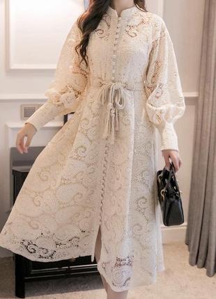 Гламурна вишукана пастельна мереживна сукня плаття макраме в стилі zimmerman