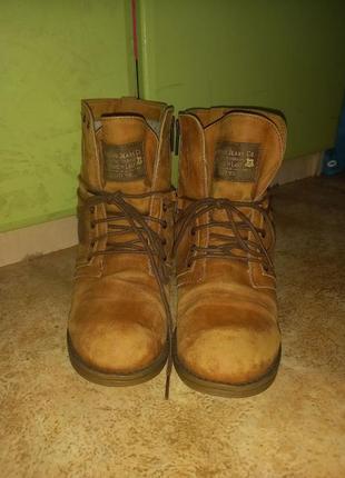 Зимние кожаные ботинки mustang испания5 фото