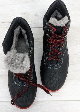 Ботинки мужские зимние высокие на меху на красной подошве kluchkovskyy украина8 фото