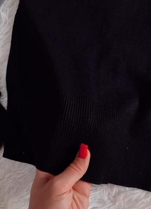 Чёрная блуза-реглан new look с объёмными рукавами из органзы10 фото