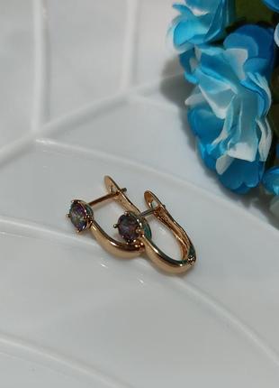 Серьги хамелеон английская застежка из медицинского золота ксюпинг медсплав ювелирная...