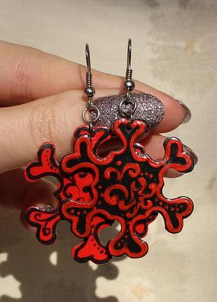 Сережки "червоне і чорне"