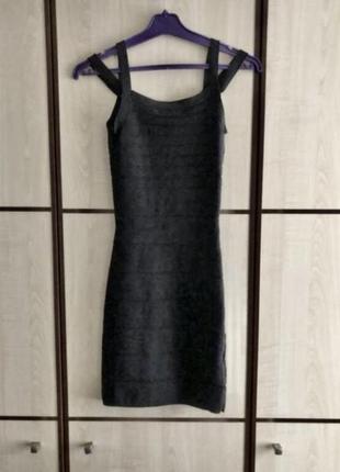 Платье черное мини бандажное1 фото