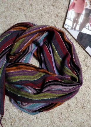 Accessorize широкий шарф/ палантин, разноцветная полоска4 фото