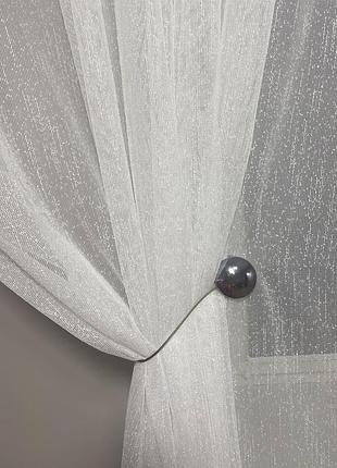 Тюль льон дощик на тесьмі